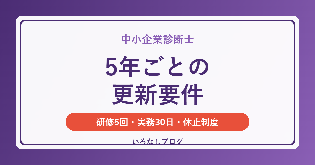 中小企業診断士 5年ごとの更新要件
